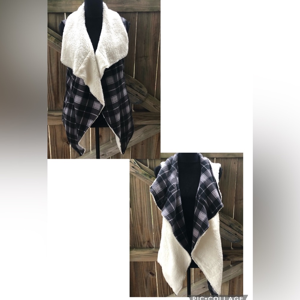 Matilda Jane Reversible Cascade Open Front Cardigan Vest Size M